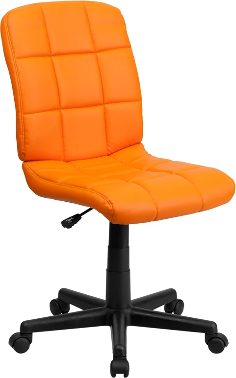 Mid-Back Orange Quilted Vinyl Swivel Task Chair - By Flash Furniture - Madison Seating 3 Mid-Back Orange Quilted Vinyl Swivel Task Chair - By Flash Furniture - Madison Seating
