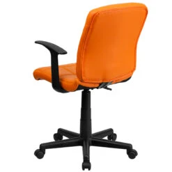 Mid-Back Orange Quilted Vinyl Swivel Task Chair With Arms - By Flash Furniture - Madison Seating -Executive Chairs Sales Mid Back Orange Quilted Vinyl Swivel Task Chair with Arms by Flash Furniture 2