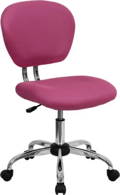 Mid-Back Pink Mesh Swivel Task Chair With Chrome Base - By Flash Furniture - Madison Seating