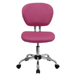 Mid-Back Pink Mesh Swivel Task Chair With Chrome Base - By Flash Furniture - Madison Seating -Executive Chairs Sales Mid Back Pink Mesh Swivel Task Chair with Chrome Base by Flash Furniture 3