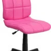 Mid-Back Pink Quilted Vinyl Swivel Task Chair - By Flash Furniture - Madison Seating 2 Mid-Back Pink Quilted Vinyl Swivel Task Chair - By Flash Furniture - Madison Seating -Executive Chairs Sales Mid Back Pink Quilted Vinyl Swivel Task Chair by Flash Furniture