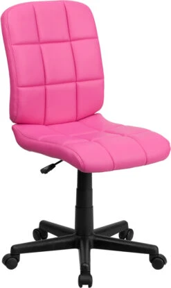 Mid-Back Pink Quilted Vinyl Swivel Task Chair - By Flash Furniture - Madison Seating
