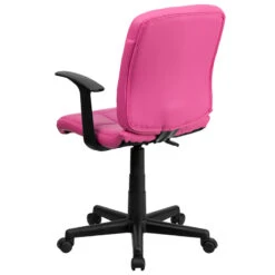 Mid-Back Pink Quilted Vinyl Swivel Task Chair With Arms - By Flash Furniture - Madison Seating -Executive Chairs Sales Mid Back Pink Quilted Vinyl Swivel Task Chair with Arms by Flash Furniture 2