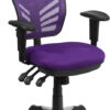 Mid-Back Purple Mesh Multifunction Executive Swivel Chair With Adjustable Arms - By Flash Furniture - Madison Seating -Executive Chairs Sales Mid Back Purple Mesh Multifunction Executive Swivel Chair with Adjustable Arms by Flash Furniture