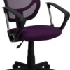 Mid-Back Purple Mesh Swivel Task Chair With Arms - By Flash Furniture - Madison Seating -Executive Chairs Sales Mid Back Purple Mesh Swivel Task Chair with Arms by Flash Furniture