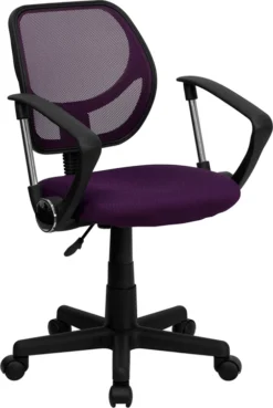 Mid-Back Purple Mesh Swivel Task Chair With Arms - By Flash Furniture - Madison Seating