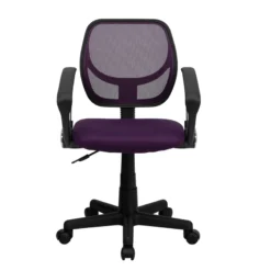 Mid-Back Purple Mesh Swivel Task Chair With Arms - By Flash Furniture - Madison Seating -Executive Chairs Sales Mid Back Purple Mesh Swivel Task Chair with Arms by Flash Furniture 6