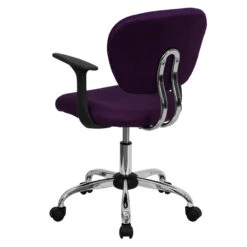 Mid-Back Purple Mesh Swivel Task Chair With Chrome Base And Arms - By Flash Furniture - Madison Seating -Executive Chairs Sales Mid Back Purple Mesh Swivel Task Chair with Chrome Base and Arms by Flash Furniture 2