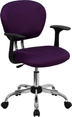 Mid-Back Purple Mesh Swivel Task Chair With Chrome Base And Arms - By Flash Furniture - Madison Seating