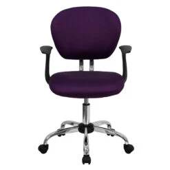 Mid-Back Purple Mesh Swivel Task Chair With Chrome Base And Arms - By Flash Furniture - Madison Seating -Executive Chairs Sales Mid Back Purple Mesh Swivel Task Chair with Chrome Base and Arms by Flash Furniture 3