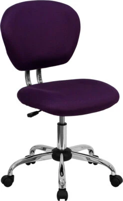 Mid-Back Purple Mesh Swivel Task Chair With Chrome Base - By Flash Furniture - Madison Seating