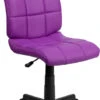 Mid-Back Purple Quilted Vinyl Swivel Task Chair - By Flash Furniture - Madison Seating -Executive Chairs Sales Mid Back Purple Quilted Vinyl Swivel Task Chair by Flash Furniture