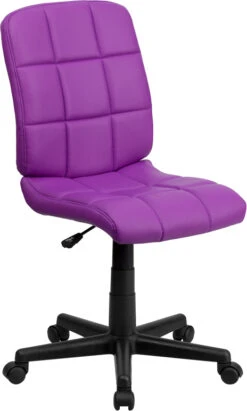 Mid-Back Purple Quilted Vinyl Swivel Task Chair - By Flash Furniture - Madison Seating