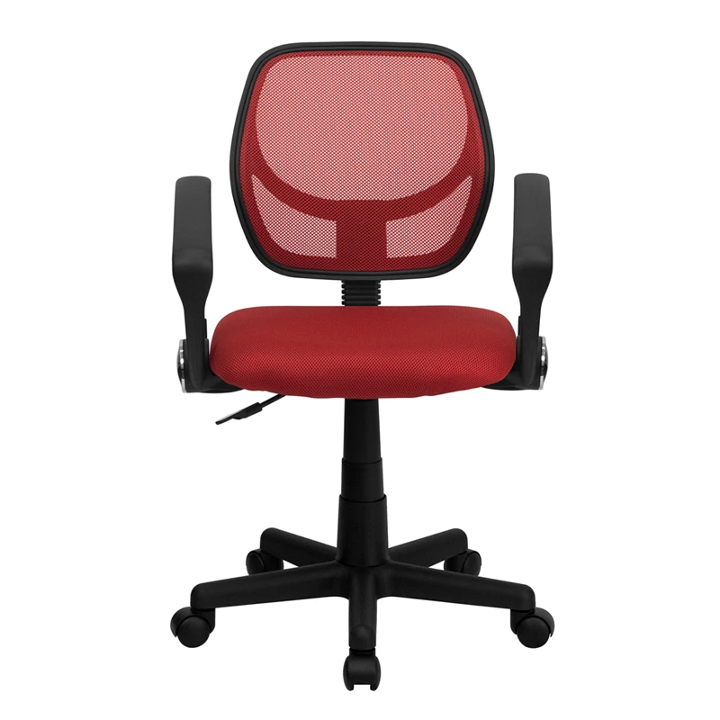 Mid-Back Red Mesh Swivel Task Chair With Arms - By Flash Furniture - Madison Seating 8 Mid-Back Red Mesh Swivel Task Chair With Arms - By Flash Furniture - Madison Seating - Image 6