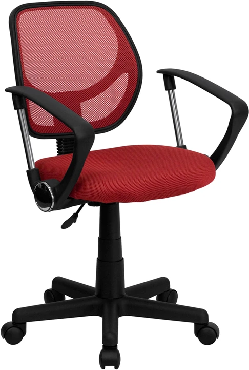 Mid-Back Red Mesh Swivel Task Chair With Arms - By Flash Furniture - Madison Seating 3 Mid-Back Red Mesh Swivel Task Chair With Arms - By Flash Furniture - Madison Seating