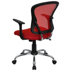 Mid-Back Red Mesh Swivel Task Chair With Chrome Base And Arms - By Flash Furniture - Madison Seating 8 Mid-Back Red Mesh Swivel Task Chair With Chrome Base And Arms - By Flash Furniture - Madison Seating -Executive Chairs Sales Mid Back Red Mesh Swivel Task Chair with Chrome Base and Arms by Flash Furniture 2 1