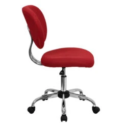 Mid-Back Red Mesh Swivel Task Chair With Chrome Base - By Flash Furniture - Madison Seating -Executive Chairs Sales Mid Back Red Mesh Swivel Task Chair with Chrome Base by Flash Furniture 1
