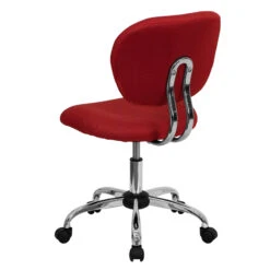 Mid-Back Red Mesh Swivel Task Chair With Chrome Base - By Flash Furniture - Madison Seating -Executive Chairs Sales Mid Back Red Mesh Swivel Task Chair with Chrome Base by Flash Furniture 2