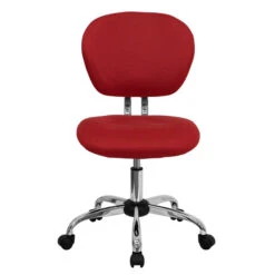 Mid-Back Red Mesh Swivel Task Chair With Chrome Base - By Flash Furniture - Madison Seating -Executive Chairs Sales Mid Back Red Mesh Swivel Task Chair with Chrome Base by Flash Furniture 3