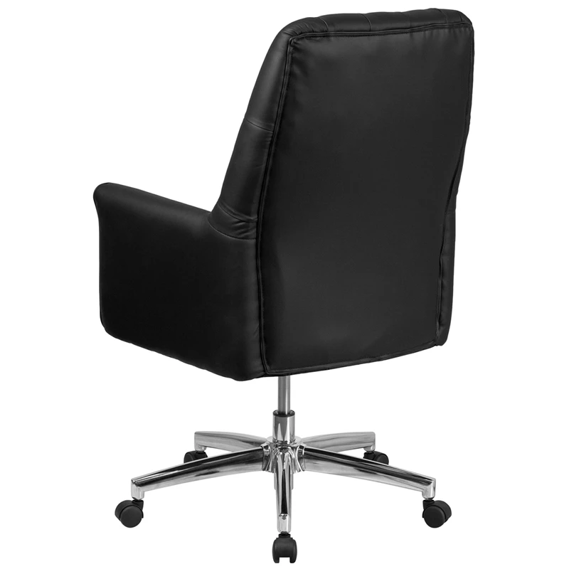 Mid-Back Traditional Tufted Black Leather Executive Swivel Chair With Arms - By Flash Furniture - Madison Seating 5 Mid-Back Traditional Tufted Black Leather Executive Swivel Chair With Arms - By Flash Furniture - Madison Seating - Image 3