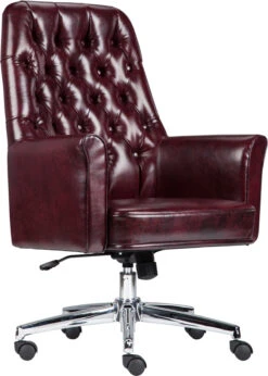 Mid-Back Traditional Tufted Burgundy Leather Executive Swivel Chair With Arms - By Flash Furniture - Madison Seating