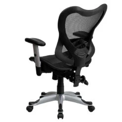Mid-Back Transparent Black Mesh Multifunction Executive Swivel Chair With Adjustable Arms - By Flash Furniture - Madison Seating -Executive Chairs Sales Mid Back Transparent Black Mesh Multifunction Executive Swivel Chair with Adjustable Arms by Flash Furniture 2