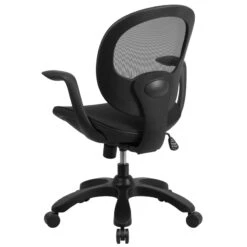 Mid-Back Transparent Black Mesh Swivel Task Chair With Seat Slider, Ratchet Back And Arms - By Flash Furniture - Madison Seating -Executive Chairs Sales Mid Back Transparent Black Mesh Swivel Task Chair with Seat Slider Ratchet Back and Arms by Flash Furniture 2