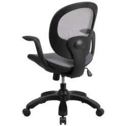 Mid-Back Transparent Gray Mesh Swivel Task Chair With Seat Slider, Ratchet Back And Arms - By Flash Furniture - Madison Seating -Executive Chairs Sales Mid Back Transparent Gray Mesh Swivel Task Chair with Seat Slider Ratchet Back and Arms by Flash Furniture 2