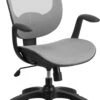 Mid-Back Transparent White Mesh Swivel Task Chair With Seat Slider, Ratchet Back And Arms - By Flash Furniture - Madison Seating -Executive Chairs Sales Mid Back Transparent White Mesh Swivel Task Chair with Seat Slider Ratchet Back and Arms by Flash Furniture