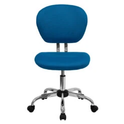 Mid-Back Turquoise Mesh Swivel Task Chair With Chrome Base - By Flash Furniture - Madison Seating -Executive Chairs Sales Mid Back Turquoise Mesh Swivel Task Chair with Chrome Base by Flash Furniture 3