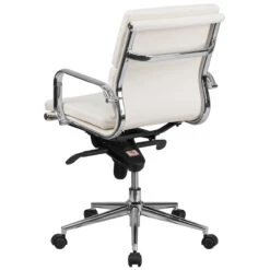 Mid-Back White Leather Executive Swivel Chair With Synchro-Tilt Mechanism And Arms - By Flash Furniture - Madison Seating 8 Mid-Back White Leather Executive Swivel Chair With Synchro-Tilt Mechanism And Arms - By Flash Furniture - Madison Seating -Executive Chairs Sales Mid Back White Leather Executive Swivel Chair with Synchro Tilt Mechanism and Arms by Flash Furniture 2