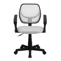 Mid-Back White Mesh Swivel Task Chair With Arms - By Flash Furniture - Madison Seating -Executive Chairs Sales Mid Back White Mesh Swivel Task Chair with Arms by Flash Furniture 6
