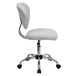 Mid-Back White Mesh Swivel Task Chair With Chrome Base - By Flash Furniture - Madison Seating -Executive Chairs Sales Mid Back White Mesh Swivel Task Chair with Chrome Base by Flash Furniture 1
