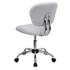 Mid-Back White Mesh Swivel Task Chair With Chrome Base - By Flash Furniture - Madison Seating -Executive Chairs Sales Mid Back White Mesh Swivel Task Chair with Chrome Base by Flash Furniture 2