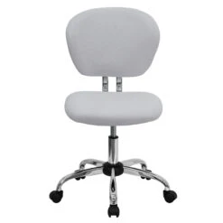 Mid-Back White Mesh Swivel Task Chair With Chrome Base - By Flash Furniture - Madison Seating -Executive Chairs Sales Mid Back White Mesh Swivel Task Chair with Chrome Base by Flash Furniture 3