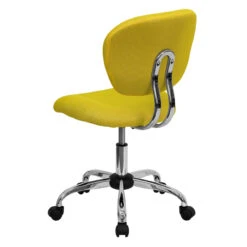 Mid-Back Yellow Mesh Swivel Task Chair With Chrome Base - By Flash Furniture - Madison Seating -Executive Chairs Sales Mid Back Yellow Mesh Swivel Task Chair with Chrome Base by Flash Furniture 2