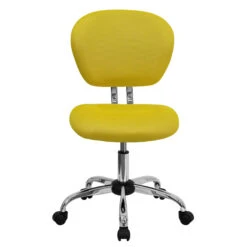 Mid-Back Yellow Mesh Swivel Task Chair With Chrome Base - By Flash Furniture - Madison Seating -Executive Chairs Sales Mid Back Yellow Mesh Swivel Task Chair with Chrome Base by Flash Furniture 3