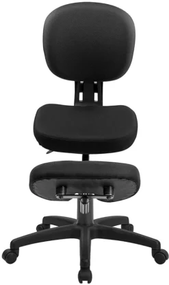 Mobile Ergonomic Kneeling Posture Task Chair With Back In Black Fabric - By Flash Furniture - Madison Seating -Executive Chairs Sales Mobile Ergonomic Kneeling Posture Task Chair with Back in Black Fabric by Flash Furniture 3