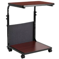 Mobile Sit-Down, Stand-Up Mahogany Computer Desk With Removable Pouch (Adjustable Range 27'' - 46.5'') - By Flash Furniture - Madison Seating -Executive Chairs Sales Mobile Sit Down Stand Up Mahogany Computer Desk with Removable Pouch Adjustable Range 27 46.5 by Flash Furniture 2