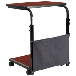 Mobile Sit-Down, Stand-Up Mahogany Computer Desk With Removable Pouch (Adjustable Range 27'' - 46.5'') - By Flash Furniture - Madison Seating -Executive Chairs Sales Mobile Sit Down Stand Up Mahogany Computer Desk with Removable Pouch Adjustable Range 27 46.5 by Flash Furniture 3