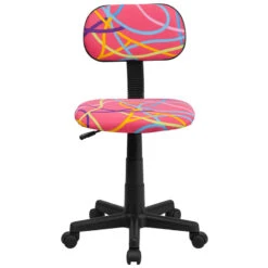 Multi-Colored Swirl Printed Pink Swivel Task Chair - By Flash Furniture - Madison Seating -Executive Chairs Sales Multi Colored Swirl Printed Pink Swivel Task Chair by Flash Furniture 3