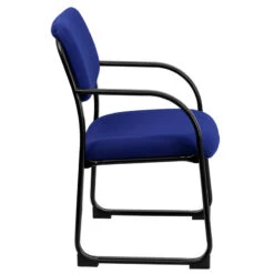 Executive Chairs Sales -Executive Chairs Sales Navy Fabric Executive Side Reception Chair with Sled Base by Flash Furniture 1