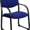Navy Fabric Executive Side Reception Chair With Sled Base - By Flash Furniture - Madison Seating -Executive Chairs Sales Navy Fabric Executive Side Reception Chair with Sled Base by Flash Furniture