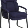 Navy Microfiber Executive Side Reception Chair With Sled Base - By Flash Furniture - Madison Seating -Executive Chairs Sales Navy Microfiber Executive Side Reception Chair with Sled Base by Flash Furniture
