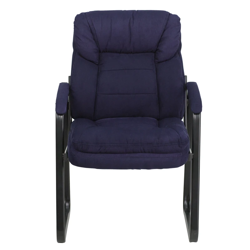 Navy Microfiber Executive Side Reception Chair With Sled Base - By Flash Furniture - Madison Seating 6 Navy Microfiber Executive Side Reception Chair With Sled Base - By Flash Furniture - Madison Seating - Image 4