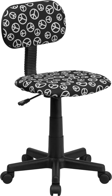 Peace Sign Printed Swivel Task Chair - By Flash Furniture - Madison Seating 3 Peace Sign Printed Swivel Task Chair - By Flash Furniture - Madison Seating