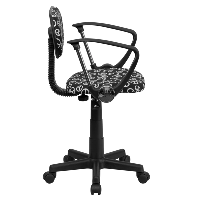 Peace Sign Printed Swivel Task Chair With Arms - By Flash Furniture - Madison Seating 4 Peace Sign Printed Swivel Task Chair With Arms - By Flash Furniture - Madison Seating - Image 2