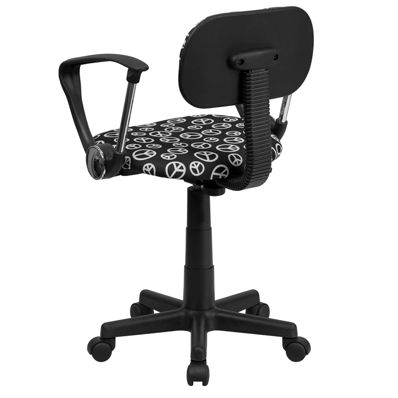 Peace Sign Printed Swivel Task Chair With Arms - By Flash Furniture - Madison Seating 5 Peace Sign Printed Swivel Task Chair With Arms - By Flash Furniture - Madison Seating - Image 3