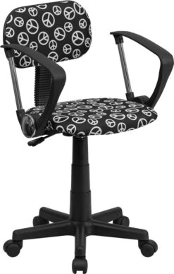Peace Sign Printed Swivel Task Chair With Arms - By Flash Furniture - Madison Seating