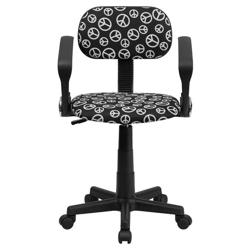 Peace Sign Printed Swivel Task Chair With Arms - By Flash Furniture - Madison Seating 6 Peace Sign Printed Swivel Task Chair With Arms - By Flash Furniture - Madison Seating - Image 4